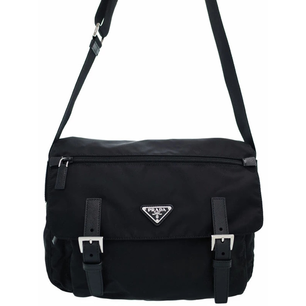 Prada Tessuto Crossbody Messenger Bag black - Picture 1 of 5